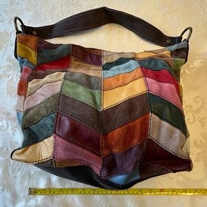 Lucky leather suede hobo tote